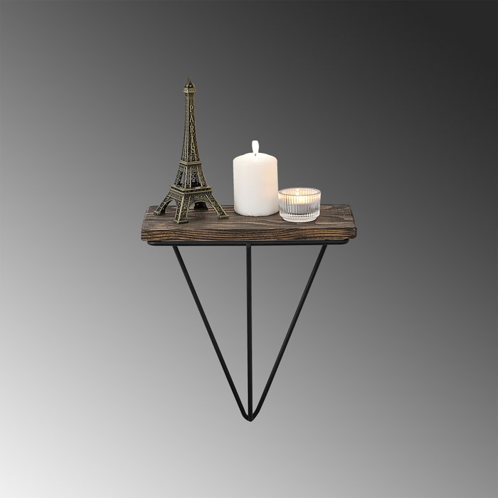 Hanah Home Phalaenopsis Estantería de pared industrial en negro y nogal oscuro
